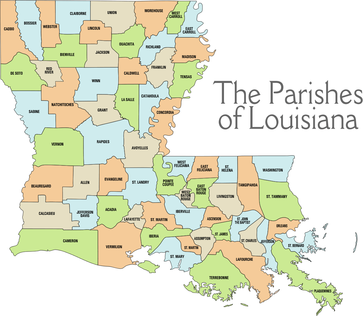 parish map louisiana